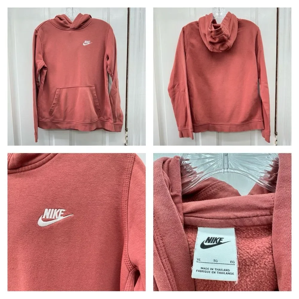Nike salmon long sleeve hooded sweatshirt‎ hoodie women's xl
